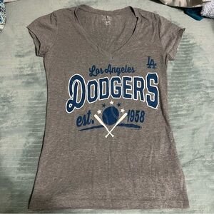 Los Angeles Dodgers Gray V-Neck T-Shirt
